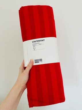 IKEA VINTERFINT Tablecloth, stripe pattern red, 57x126"